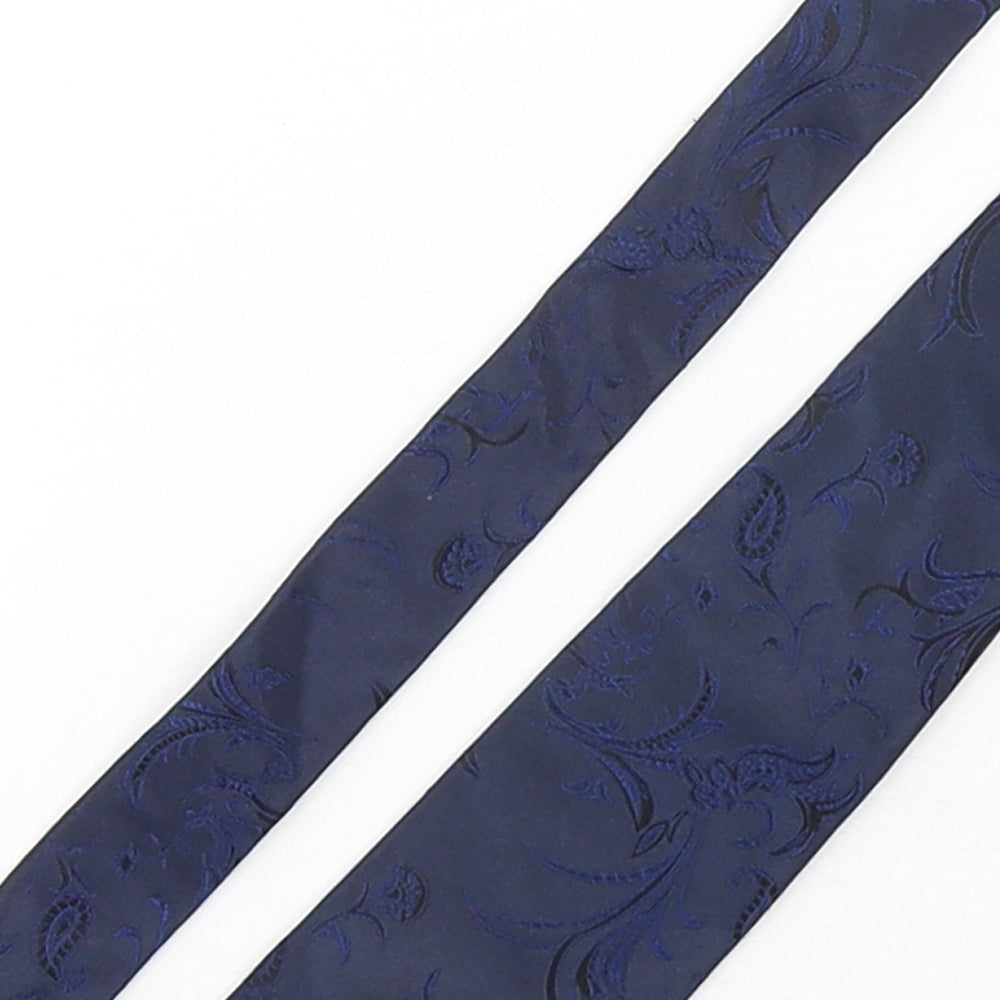 Dehavilland Mens Blue Paisley Silk Pointed Tie One Size