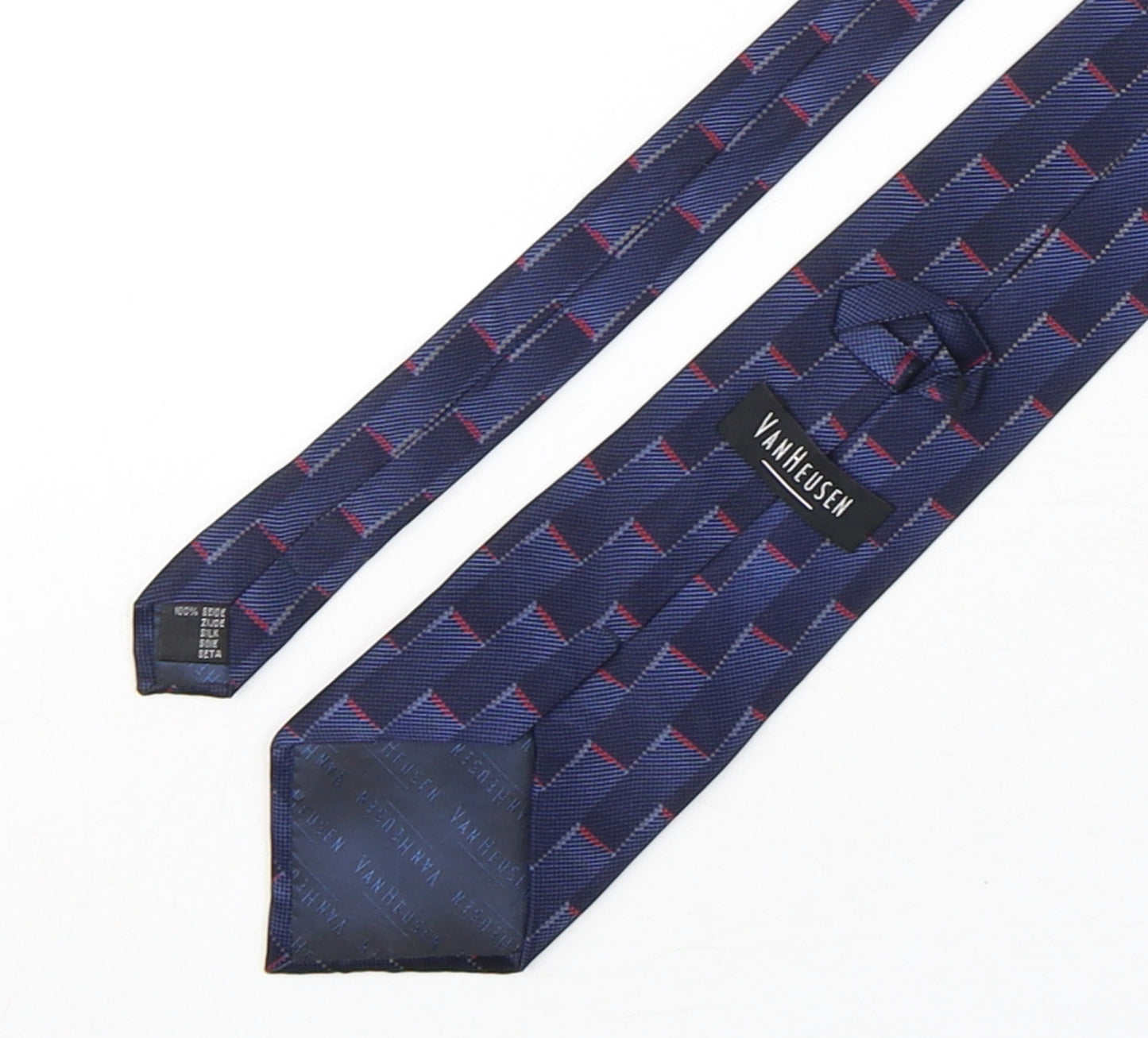 Van Heusen Mens Multicoloured Geometric Silk Pointed Tie One Size