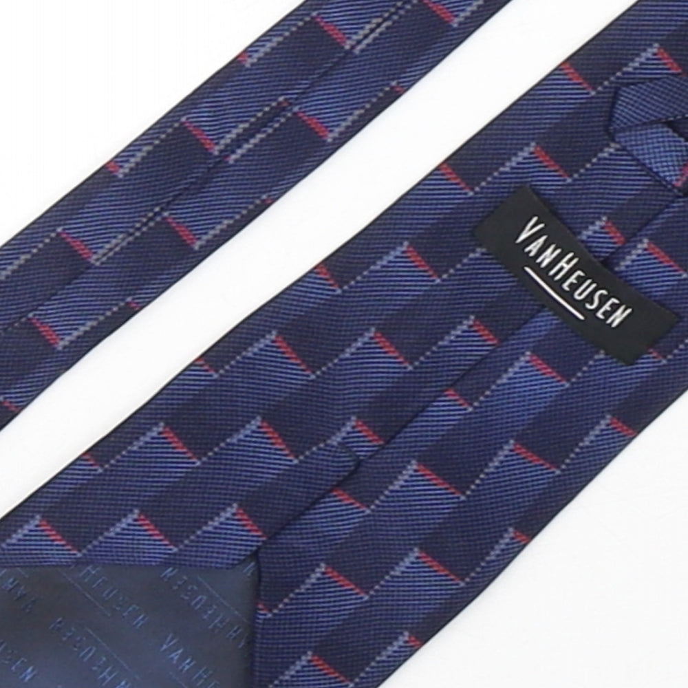Van Heusen Mens Multicoloured Geometric Silk Pointed Tie One Size