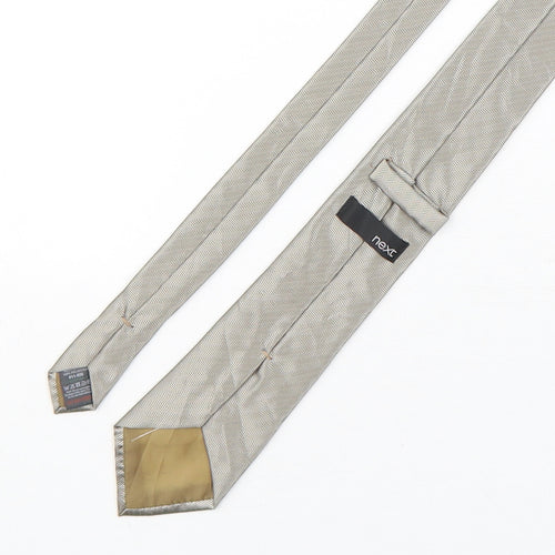 NEXT Mens Beige Geometric Polyester Pointed Tie One Size