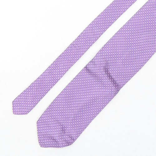 Allders Mens Purple Geometric Silk Pointed Tie One Size