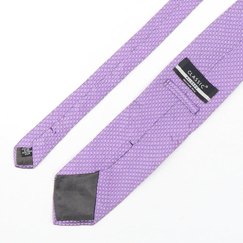 Allders Mens Purple Geometric Silk Pointed Tie One Size