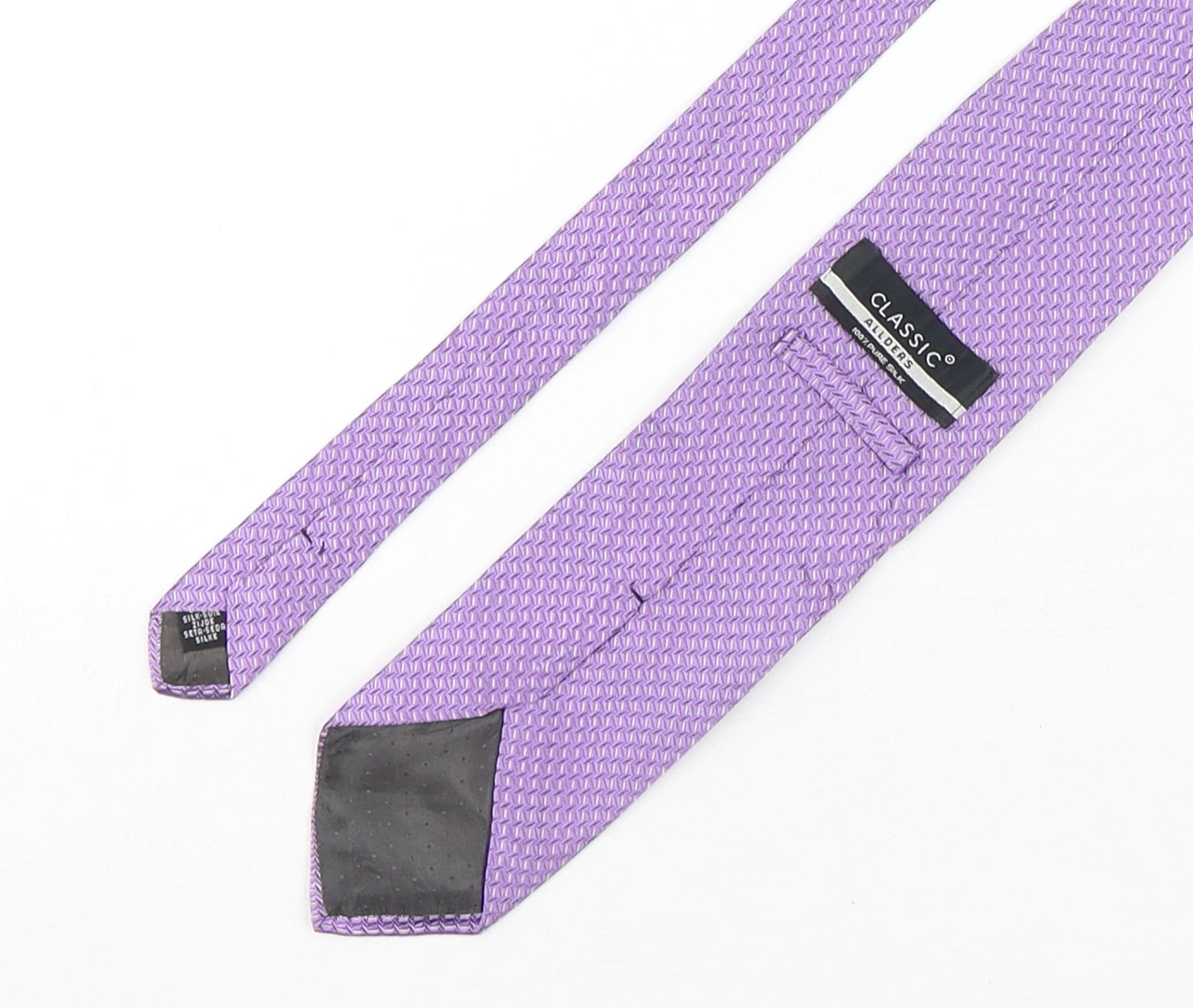 Allders Mens Purple Geometric Silk Pointed Tie One Size