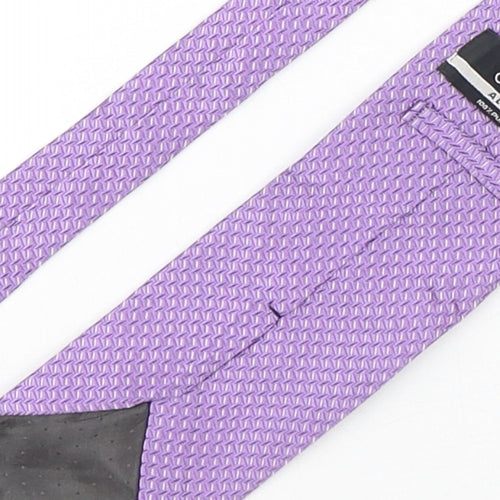 Allders Mens Purple Geometric Silk Pointed Tie One Size
