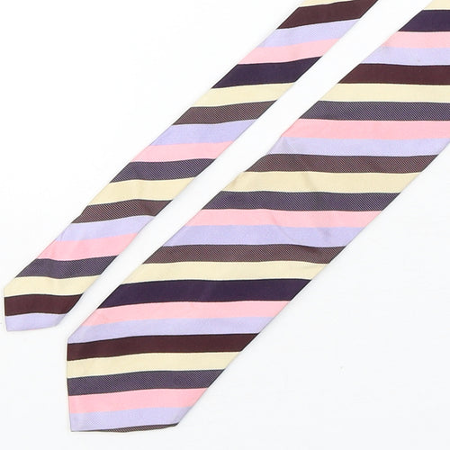 Collezione Mens Multicoloured Striped Silk Pointed Tie One Size