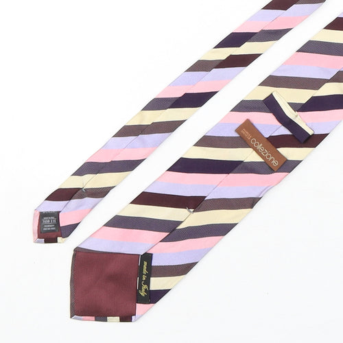 Collezione Mens Multicoloured Striped Silk Pointed Tie One Size