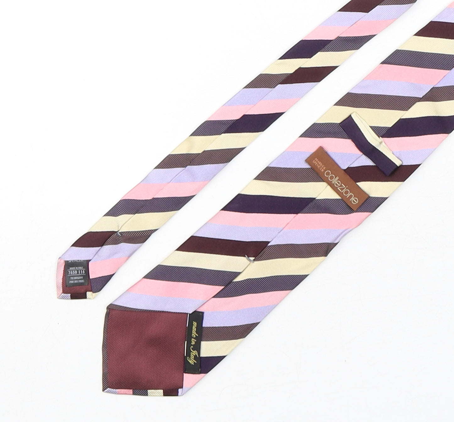 Collezione Mens Multicoloured Striped Silk Pointed Tie One Size