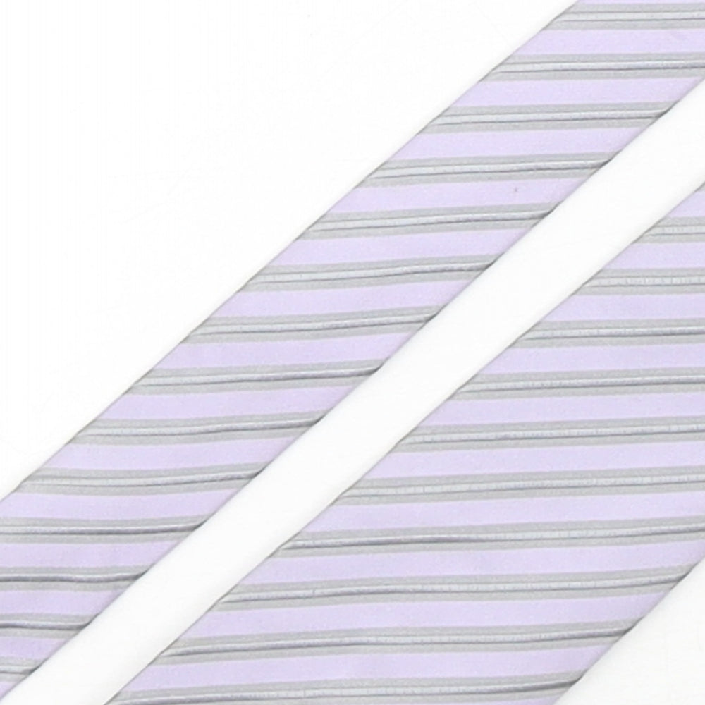Autograph Mens Multicoloured Striped Silk Pointed Tie One Size