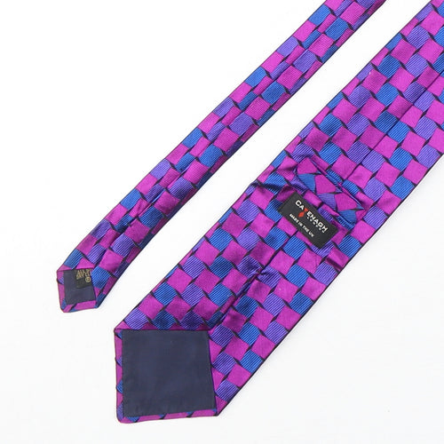 Cavenagh Mens Multicoloured Plaids & Checks Silk Pointed Tie One Size
