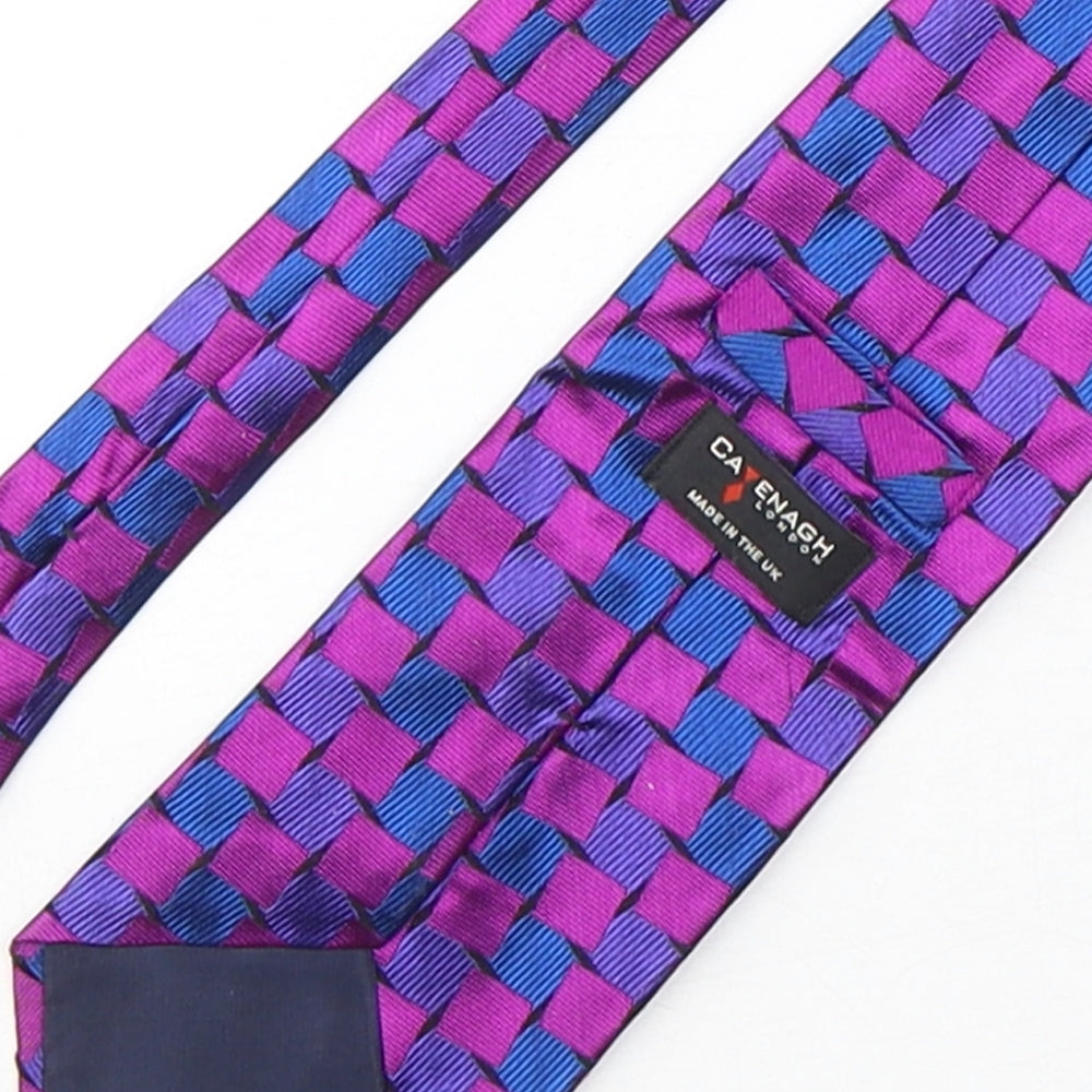Cavenagh Mens Multicoloured Plaids & Checks Silk Pointed Tie One Size