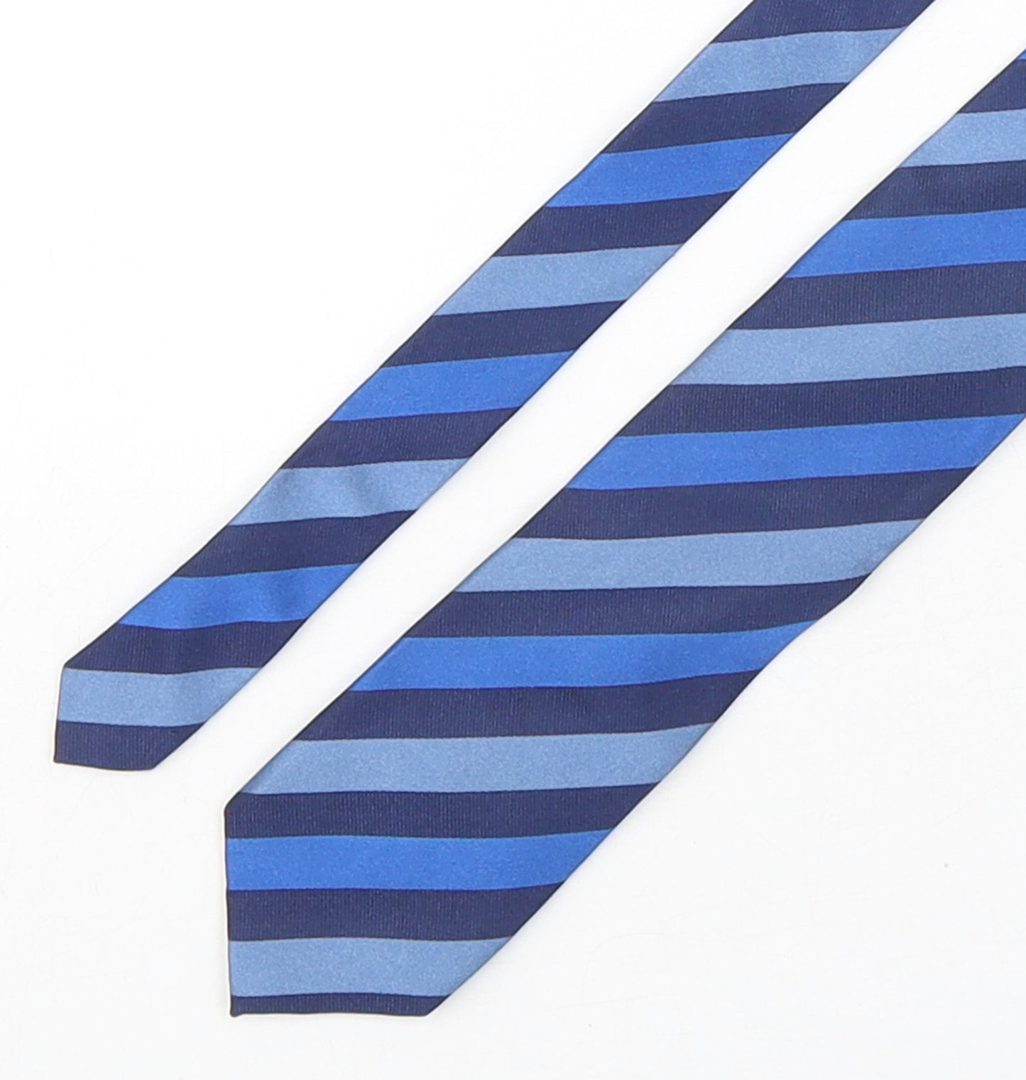 The Savile Row Company Mens Blue Striped Silk Pointed Tie One Size