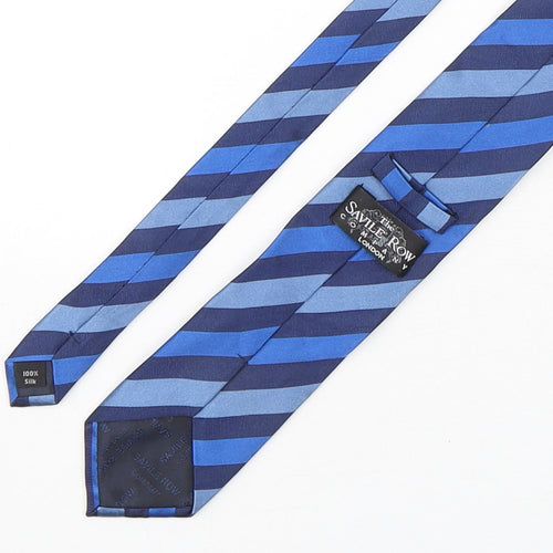 The Savile Row Company Mens Blue Striped Silk Pointed Tie One Size