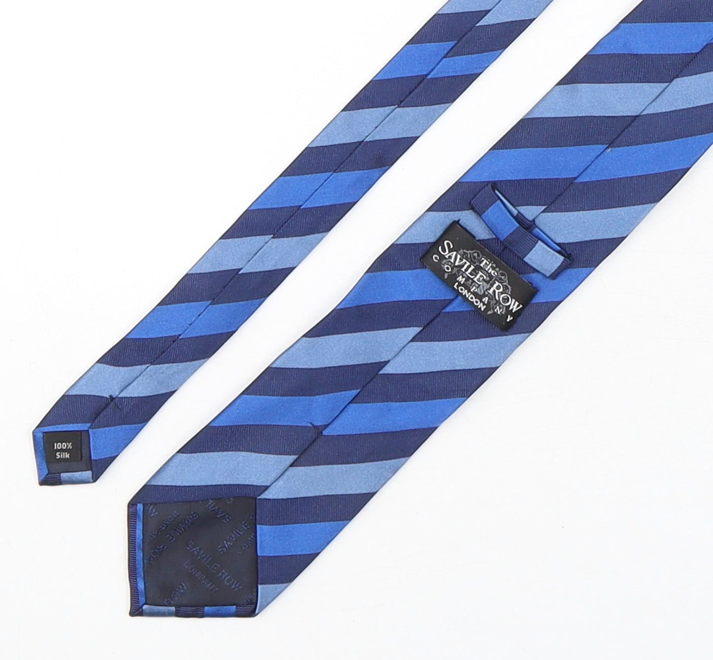 The Savile Row Company Mens Blue Striped Silk Pointed Tie One Size