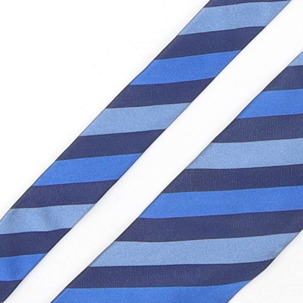 The Savile Row Company Mens Blue Striped Silk Pointed Tie One Size