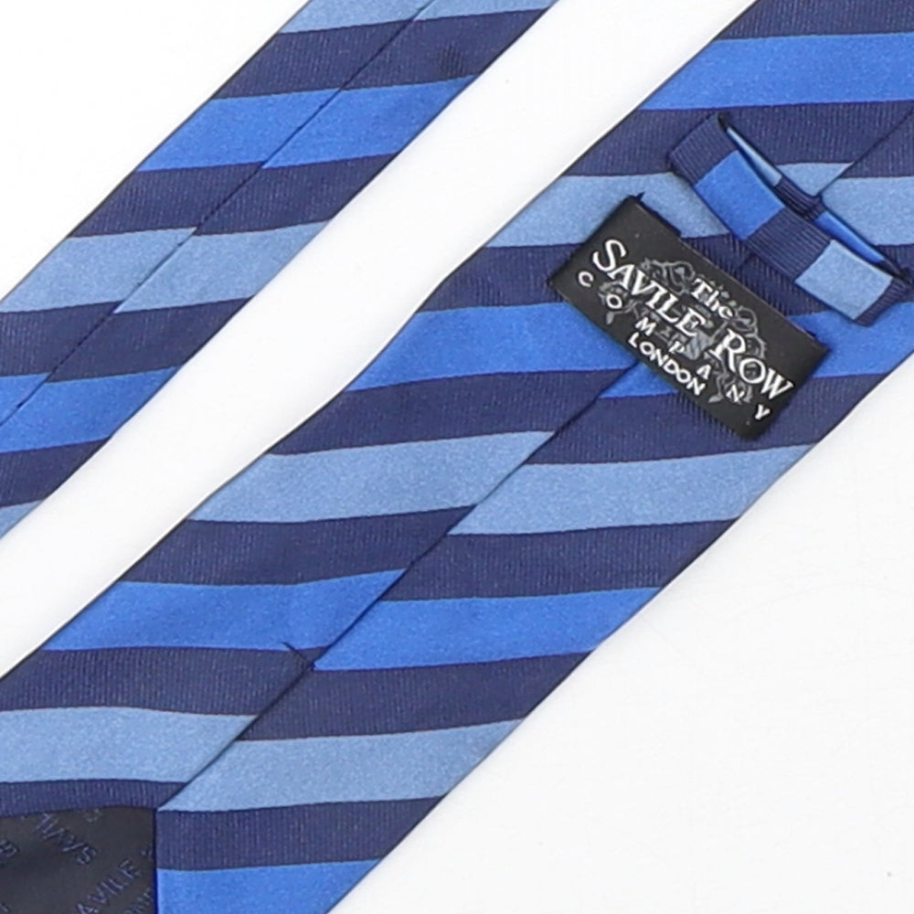 The Savile Row Company Mens Blue Striped Silk Pointed Tie One Size