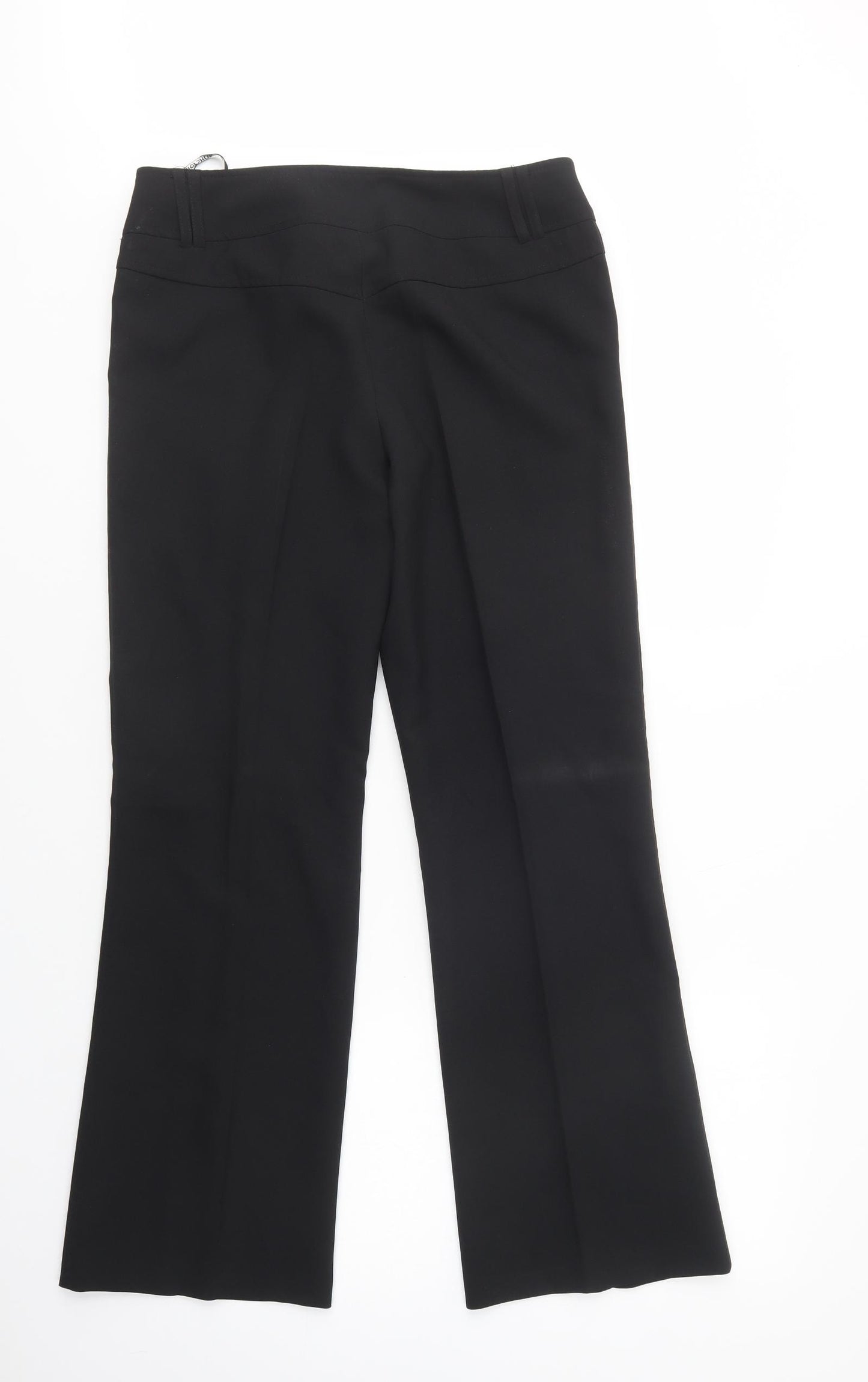 Topshop Womens Black  Polyester Dress Pants Trousers Size 12 L30 in Regular Button