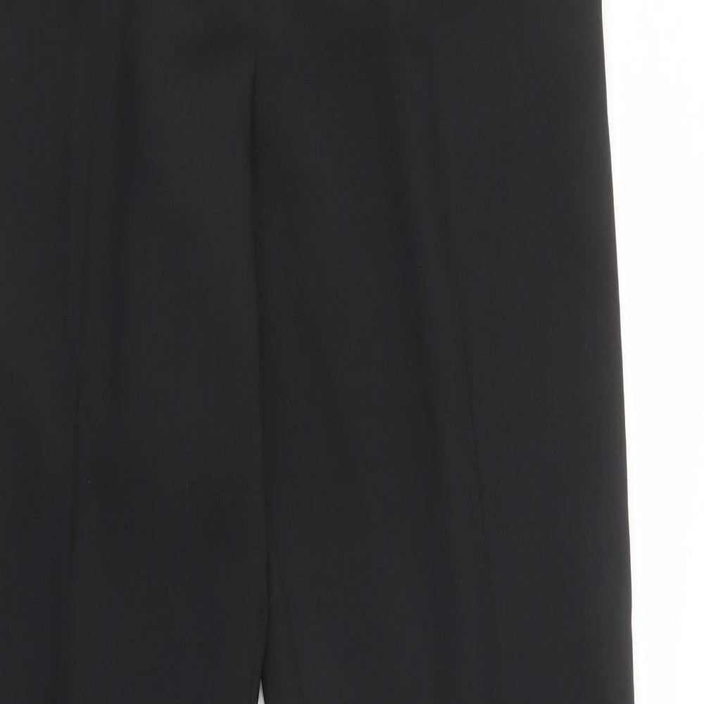 Topshop Womens Black  Polyester Dress Pants Trousers Size 12 L30 in Regular Button