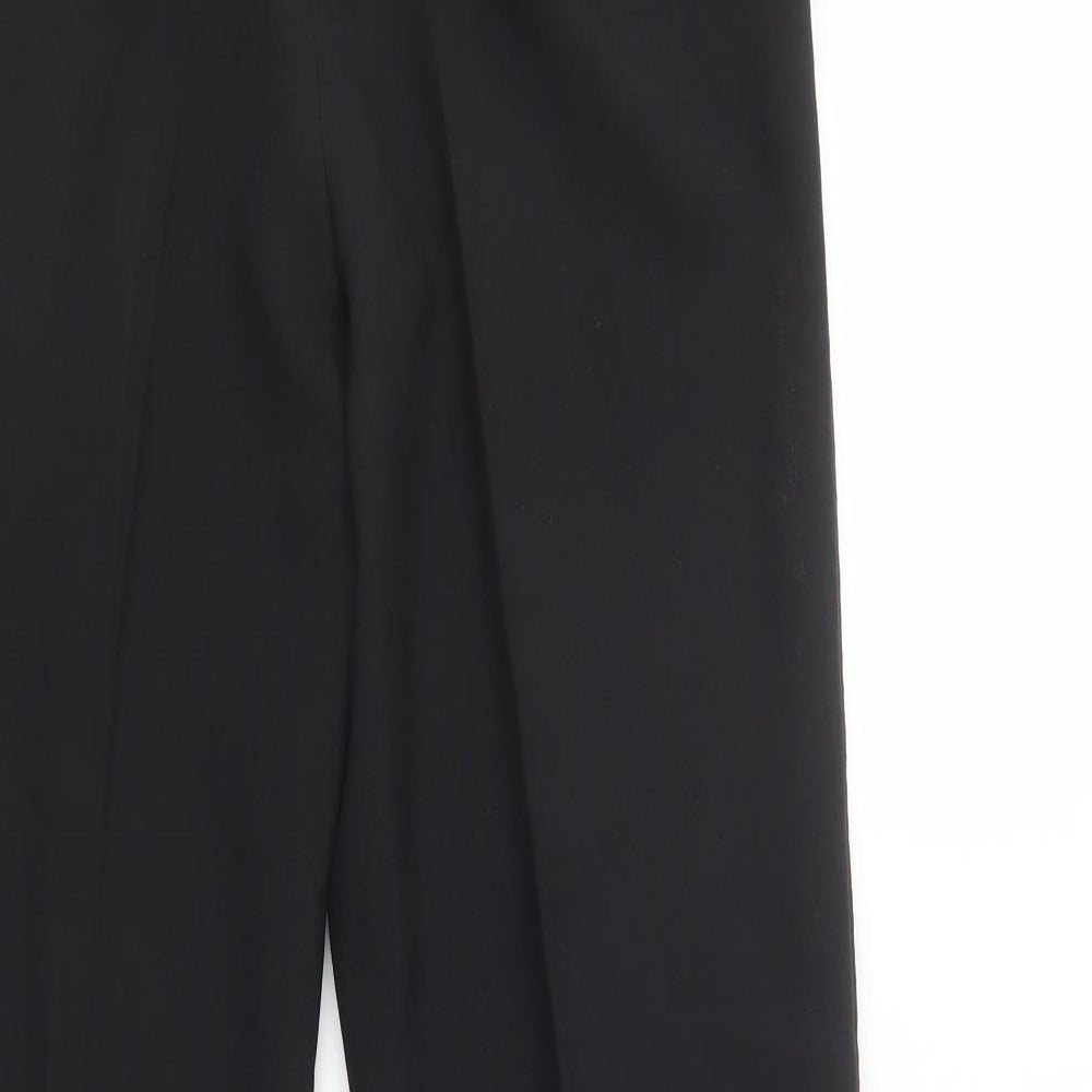 Topshop Womens Black  Polyester Dress Pants Trousers Size 12 L30 in Regular Button