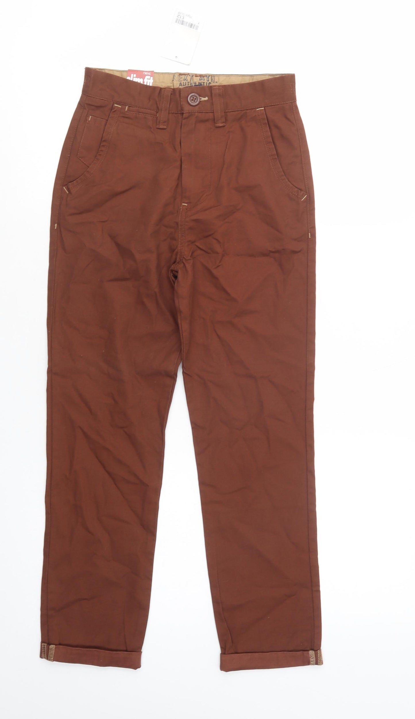 NEXT Boys Brown  Cotton Chino Trousers Size 10 Years  Regular Button