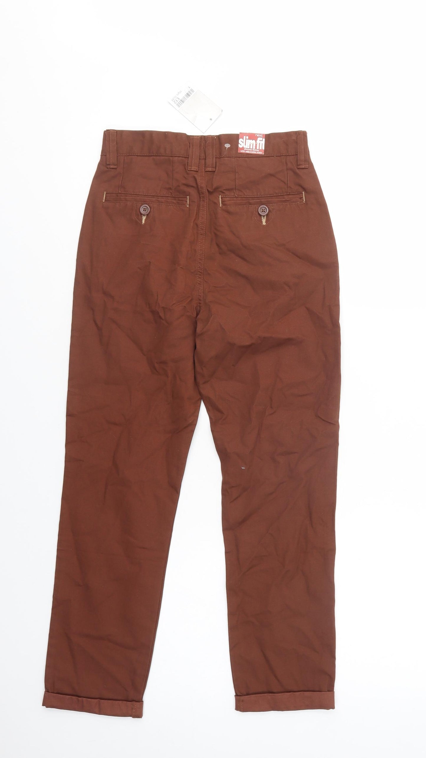 NEXT Boys Brown  Cotton Chino Trousers Size 10 Years  Regular Button