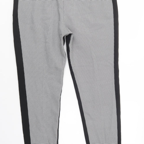 Atmosphere Womens Black Check Polyester Dress Pants Trousers Size 16 L29 in Regular Button