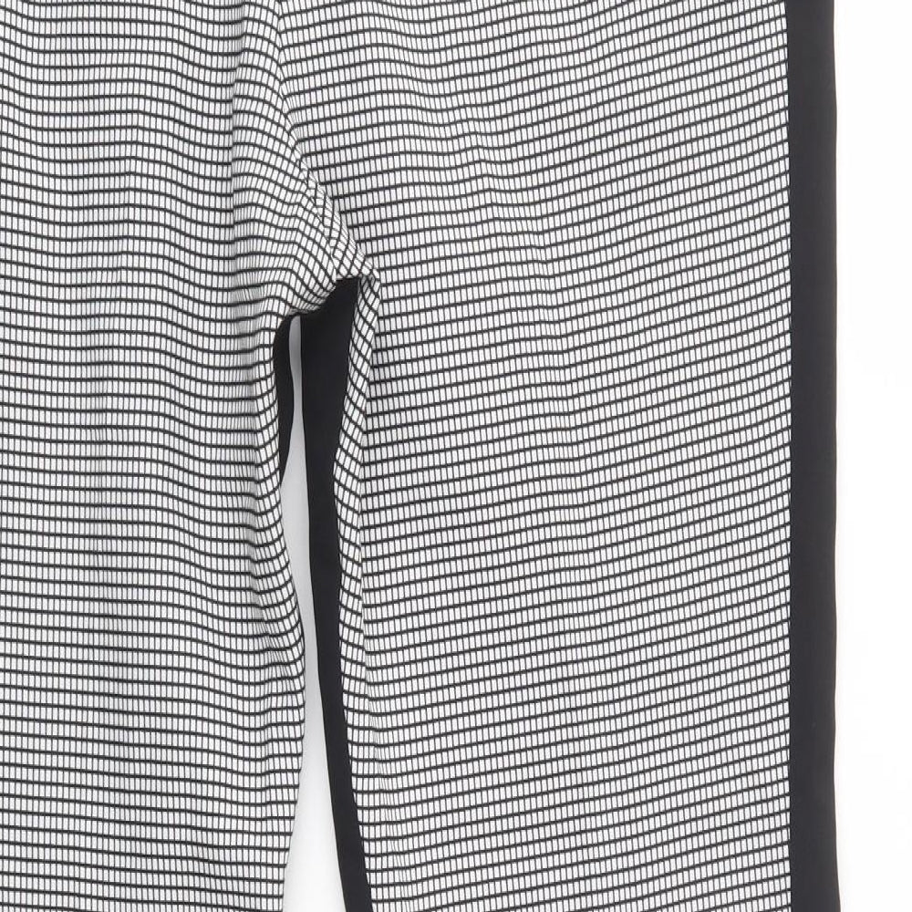 Atmosphere Womens Black Check Polyester Dress Pants Trousers Size 16 L29 in Regular Button