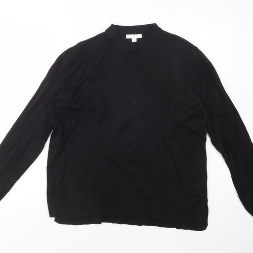 H&M Womens Black Mock Neck  Viscose Pullover Jumper Size M