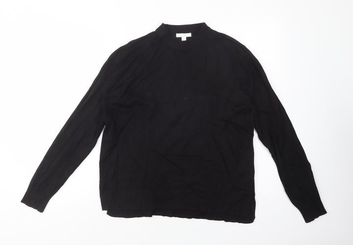 H&M Womens Black Mock Neck  Viscose Pullover Jumper Size M