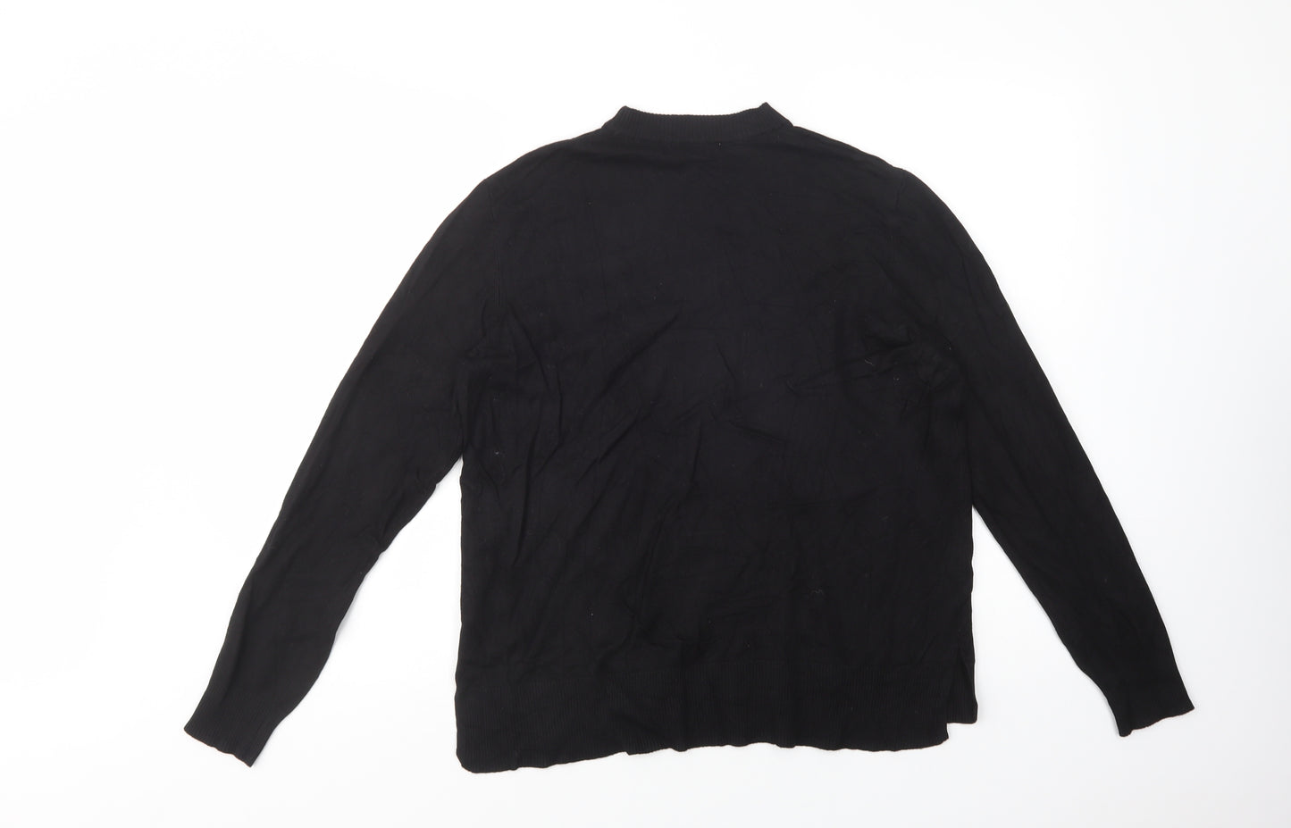 H&M Womens Black Mock Neck  Viscose Pullover Jumper Size M