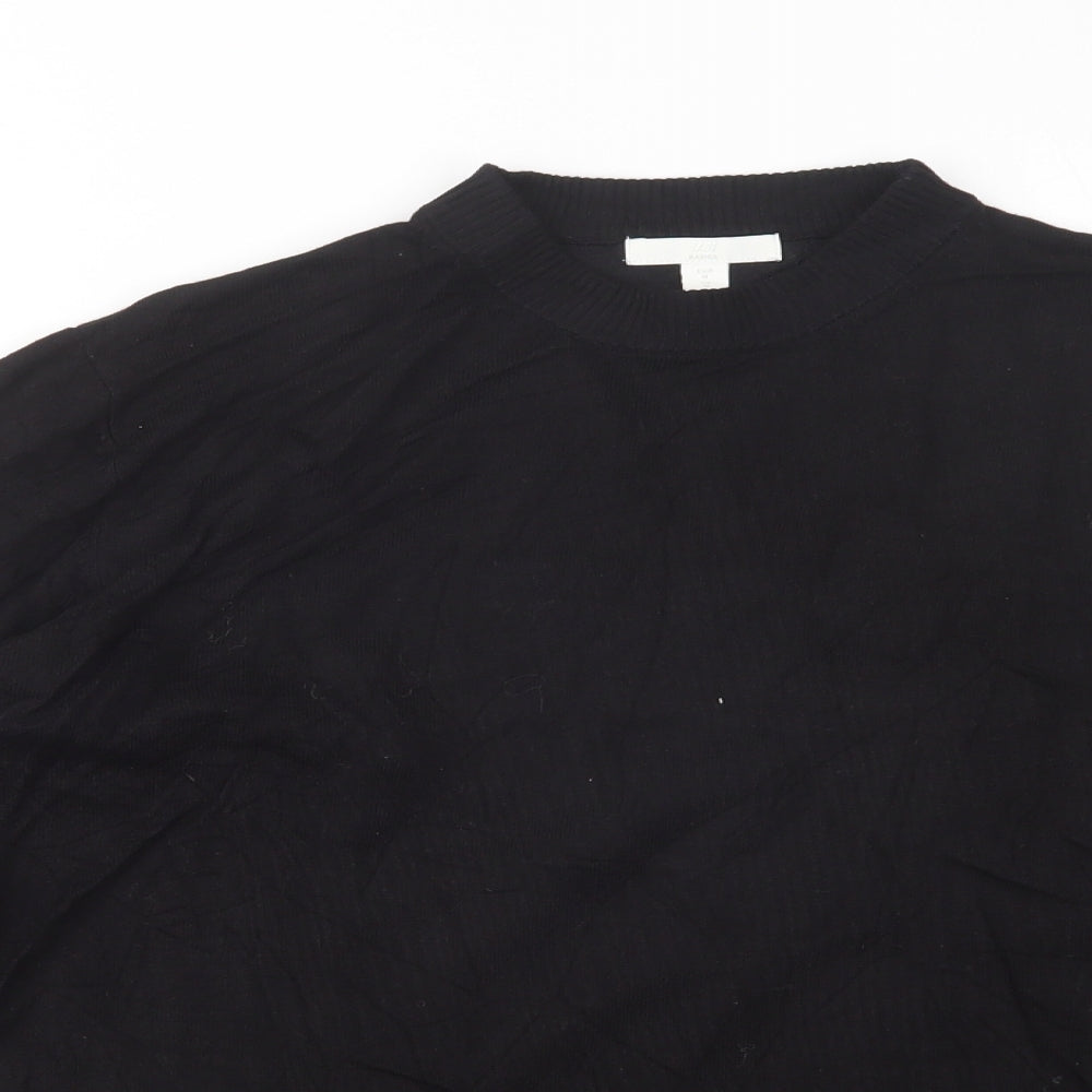 H&M Womens Black Mock Neck  Viscose Pullover Jumper Size M