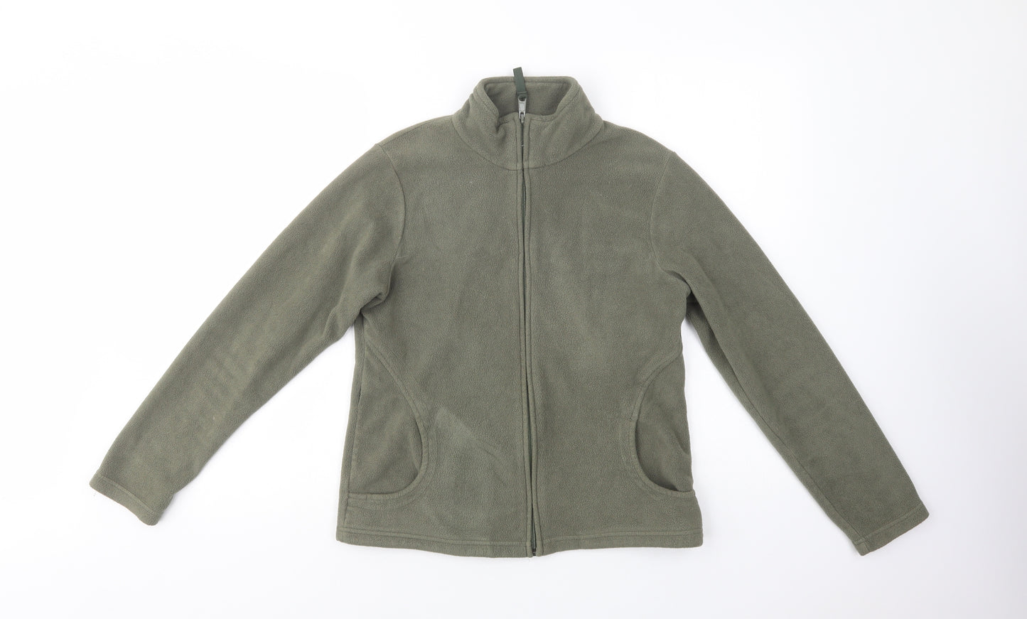 Marks and Spencer Womens Green  Polyester Full Zip Sweatshirt Size 14  Zip