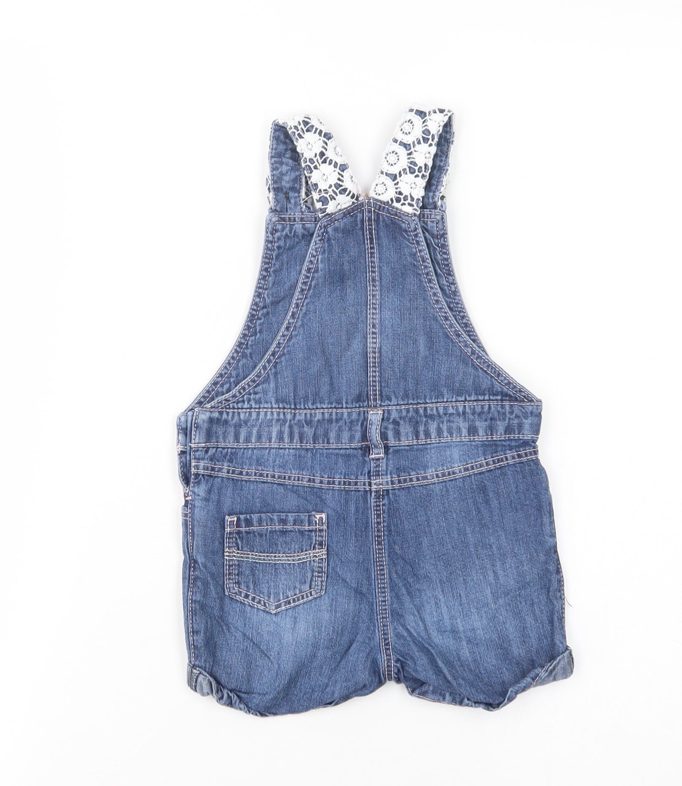 Primark Baby Blue  Cotton Dungaree Outfit/Set Size 18-24 Months  Button