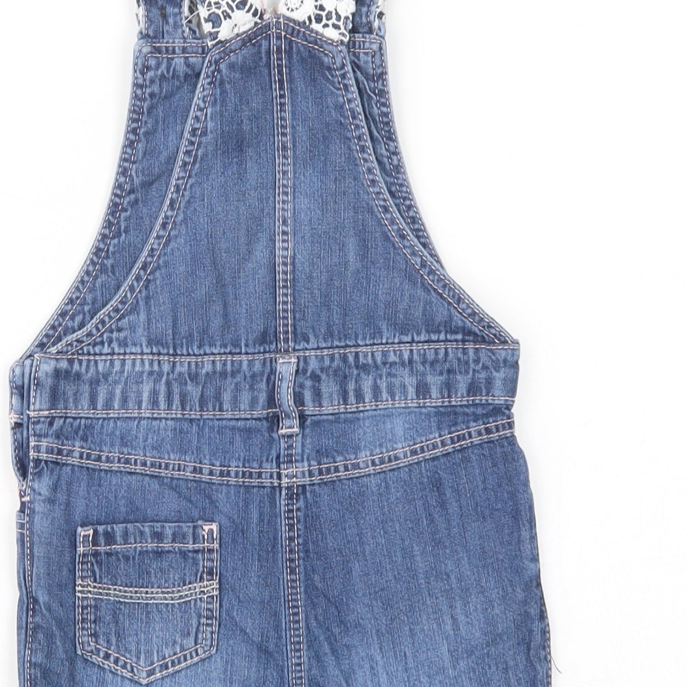 Primark Baby Blue  Cotton Dungaree Outfit/Set Size 18-24 Months  Button