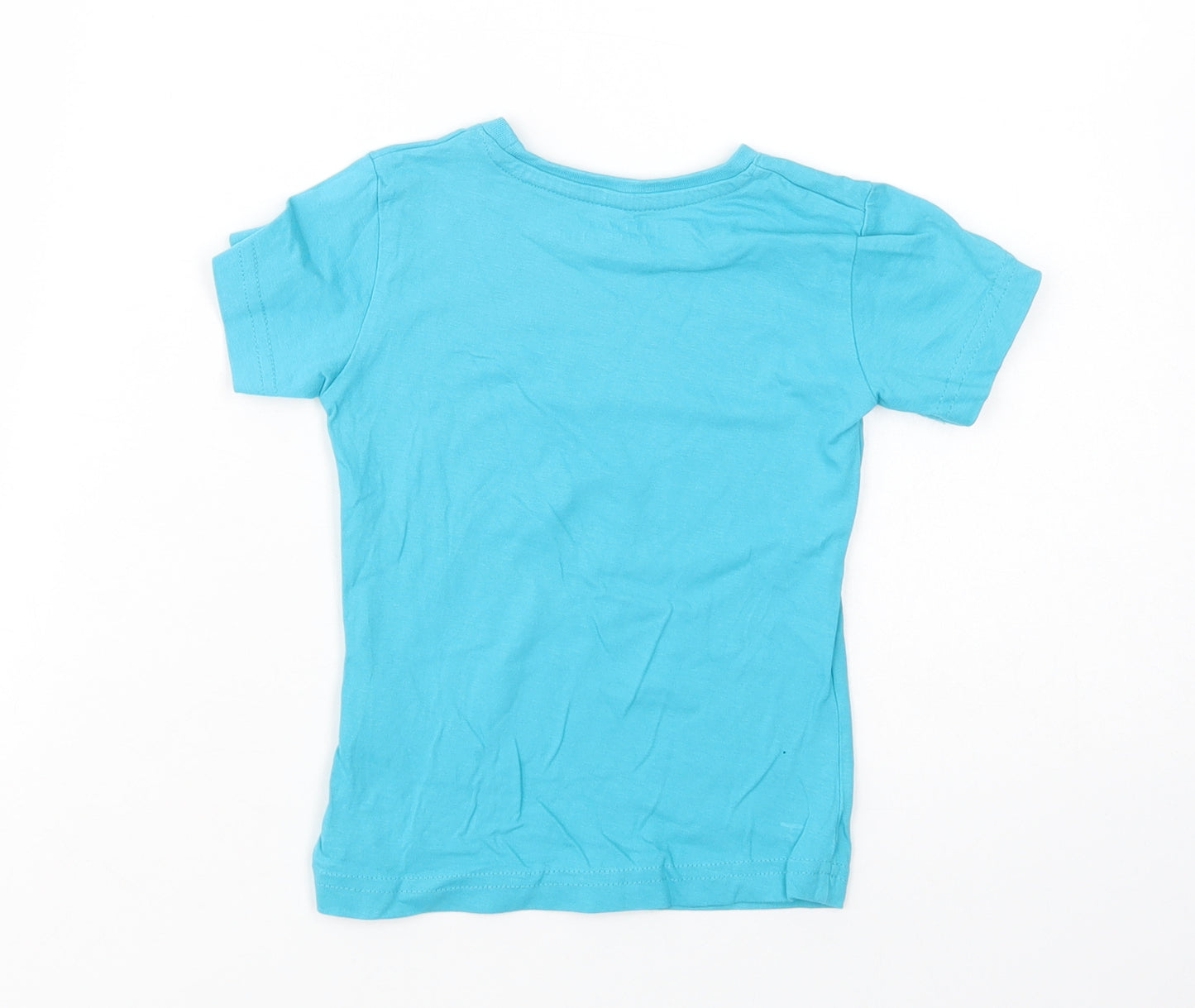 Mountain Warehouse Girls Blue  Cotton Pullover T-Shirt Size 2-3 Years Crew Neck Pullover - Ice Cream