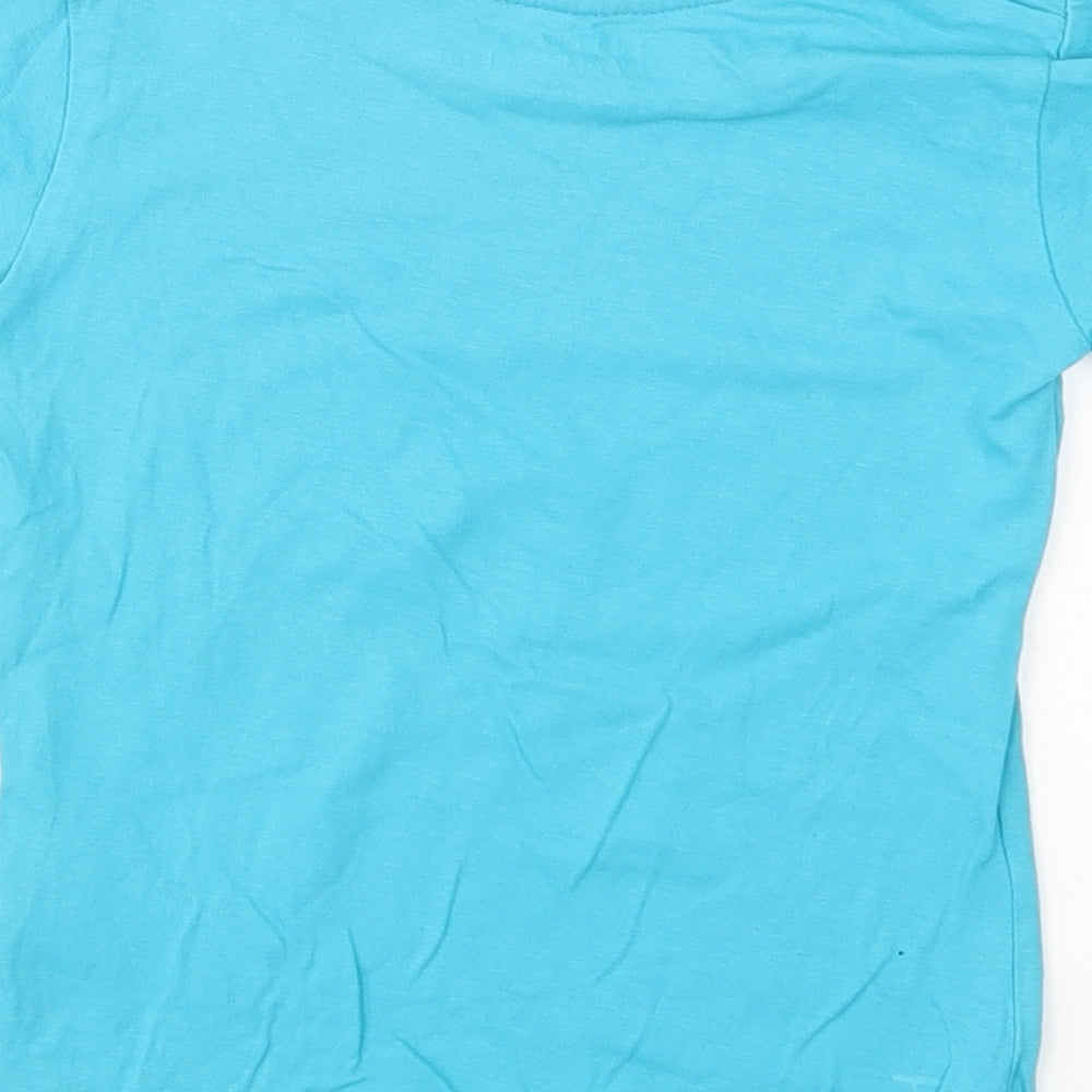 Mountain Warehouse Girls Blue  Cotton Pullover T-Shirt Size 2-3 Years Crew Neck Pullover - Ice Cream