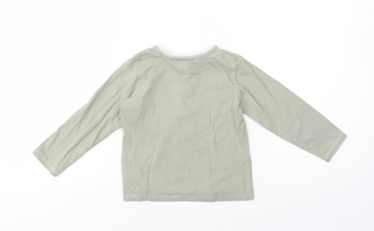 NEXT Girls Green  Cotton Pullover T-Shirt Size 2 Years Henley Button - I Am What I Am