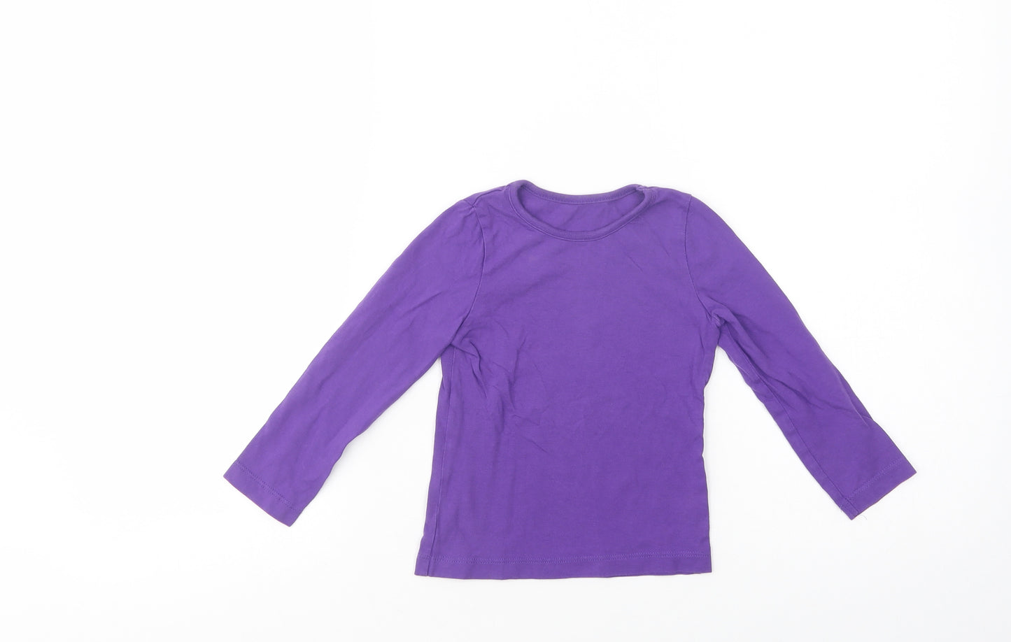 Mini Club Girls Purple  Cotton Basic T-Shirt Size 2-3 Years Crew Neck Pullover