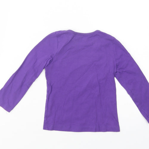 Mini Club Girls Purple  Cotton Basic T-Shirt Size 2-3 Years Crew Neck Pullover