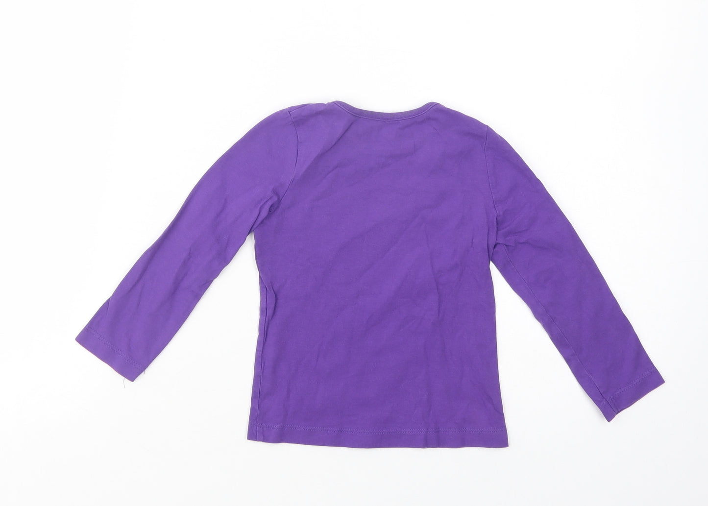 Mini Club Girls Purple  Cotton Basic T-Shirt Size 2-3 Years Crew Neck Pullover