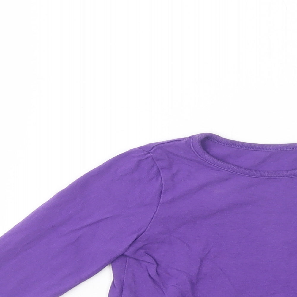 Mini Club Girls Purple  Cotton Basic T-Shirt Size 2-3 Years Crew Neck Pullover