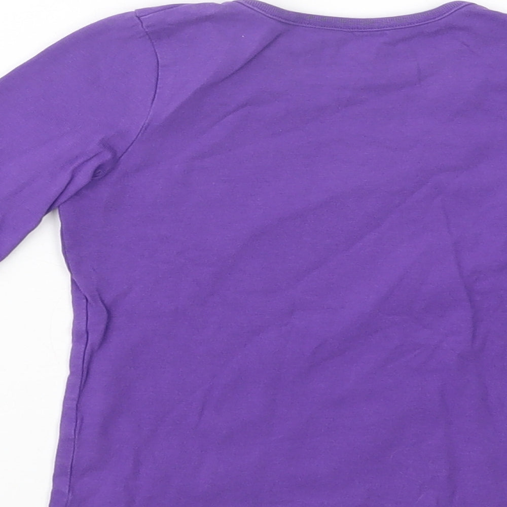 Mini Club Girls Purple  Cotton Basic T-Shirt Size 2-3 Years Crew Neck Pullover