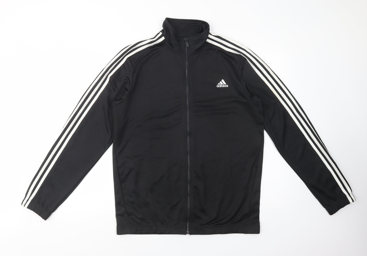 adidas Mens Black  Polyester Full Zip Sweatshirt Size XL