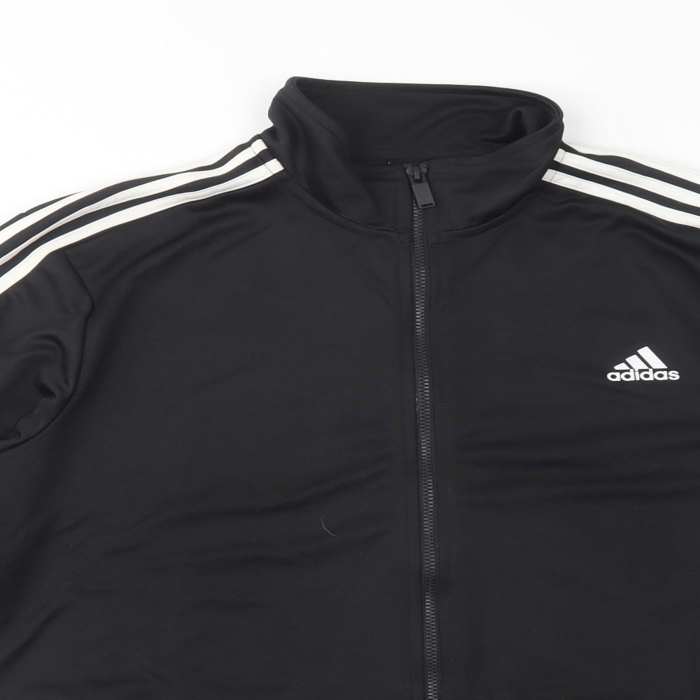 adidas Mens Black  Polyester Full Zip Sweatshirt Size XL