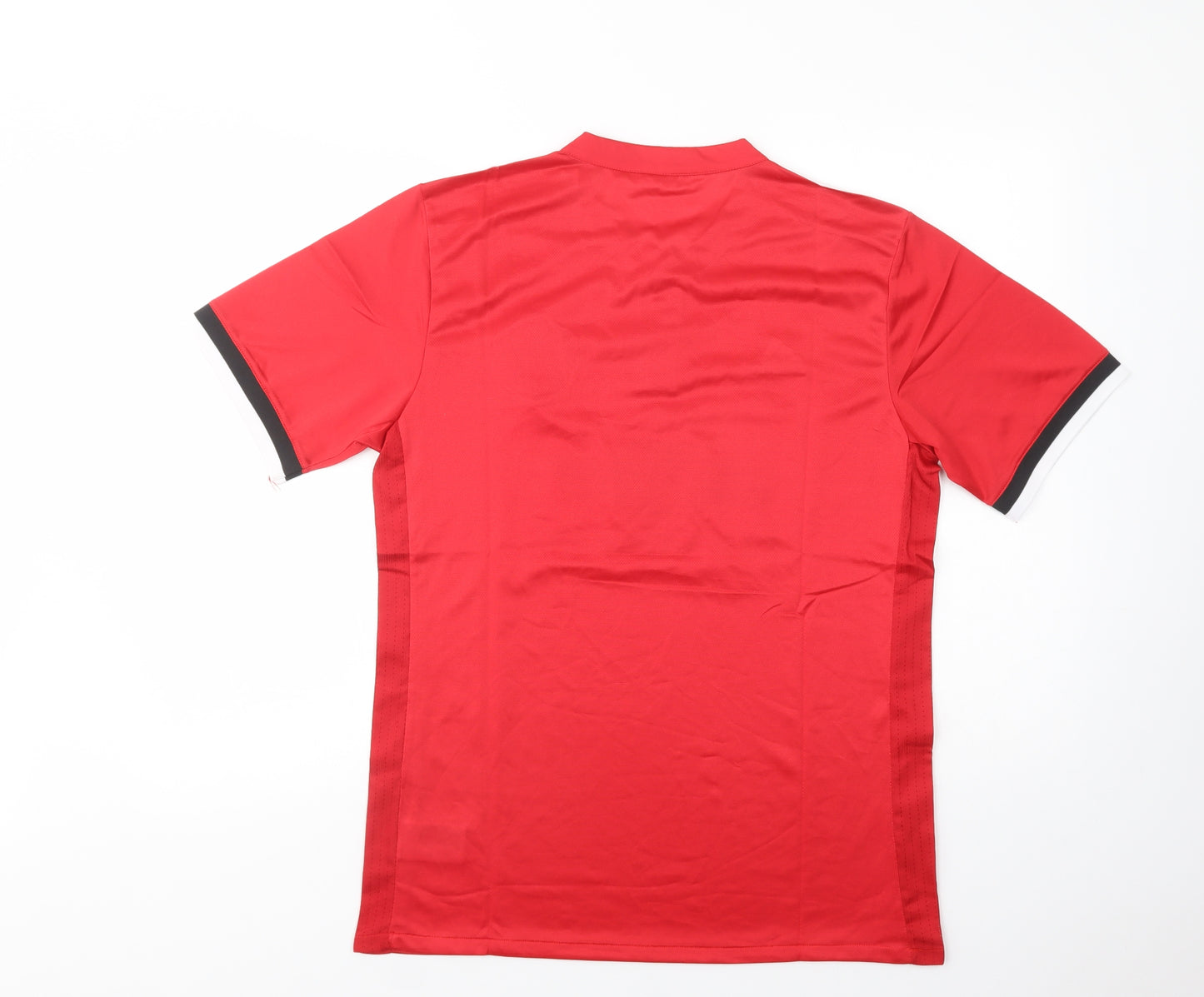 adidas Mens Red  Polyester  T-Shirt Size L Crew Neck  - Manchester United FC