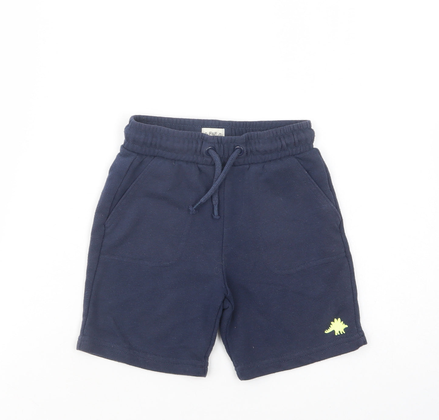 F&F Boys Blue  Cotton Sweat Shorts Size 4-5 Years  Regular Drawstring