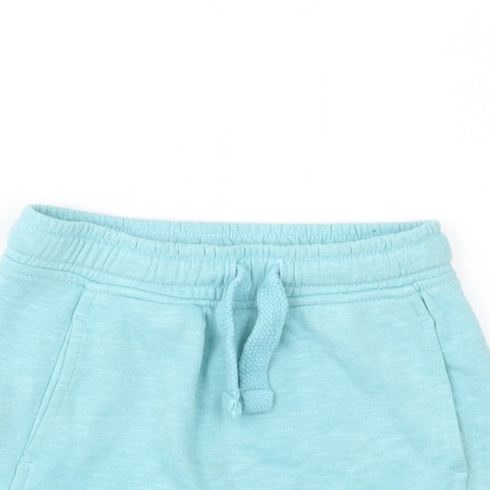 George Girls Green  Cotton Sweat Shorts Size 2-3 Years  Regular Drawstring