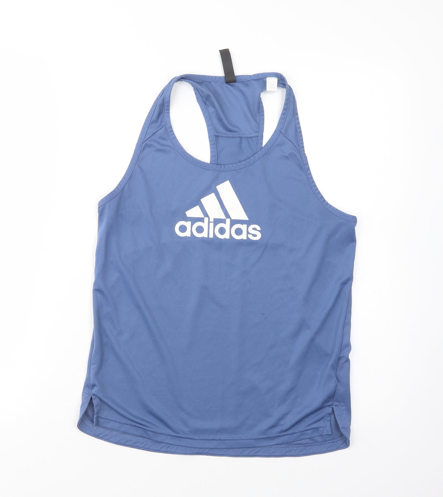 adidas Womens Blue  Polyester Basic Tank Size S Scoop Neck Pullover