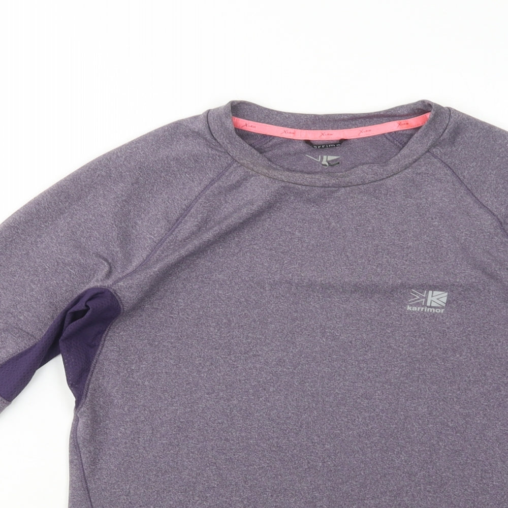 Karrimor Womens Purple  Polyester Basic T-Shirt Size 10 Crew Neck