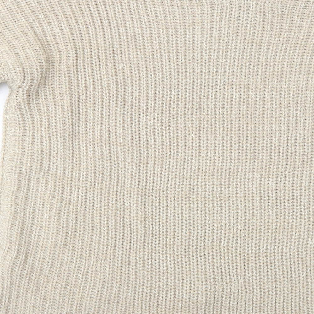 Atmosphere Womens Beige V-Neck  Acrylic Pullover Jumper Size 12