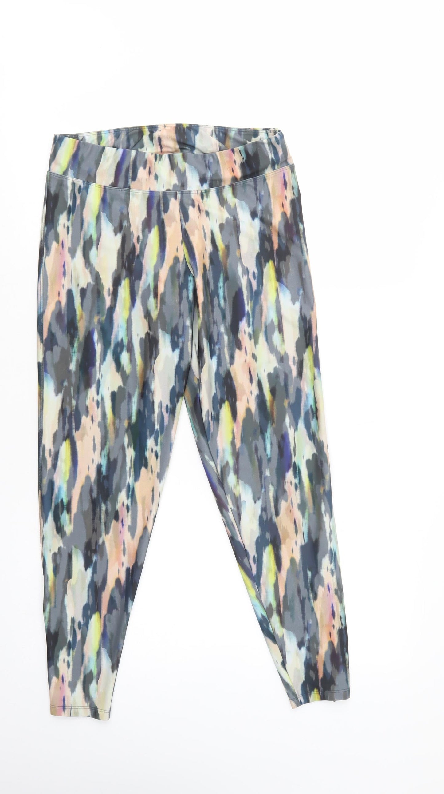 Oysho Womens Multicoloured Geometric Polyester Compression Leggings Size L L28 in Regular Zip